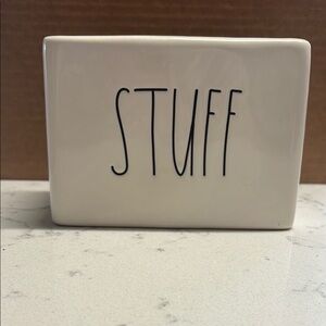 White Ceramic Dual Compartment Organizer